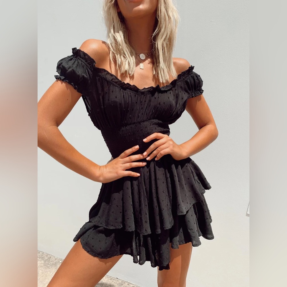 Princess Polly THE LOVE GALORE ROMPER BLACK